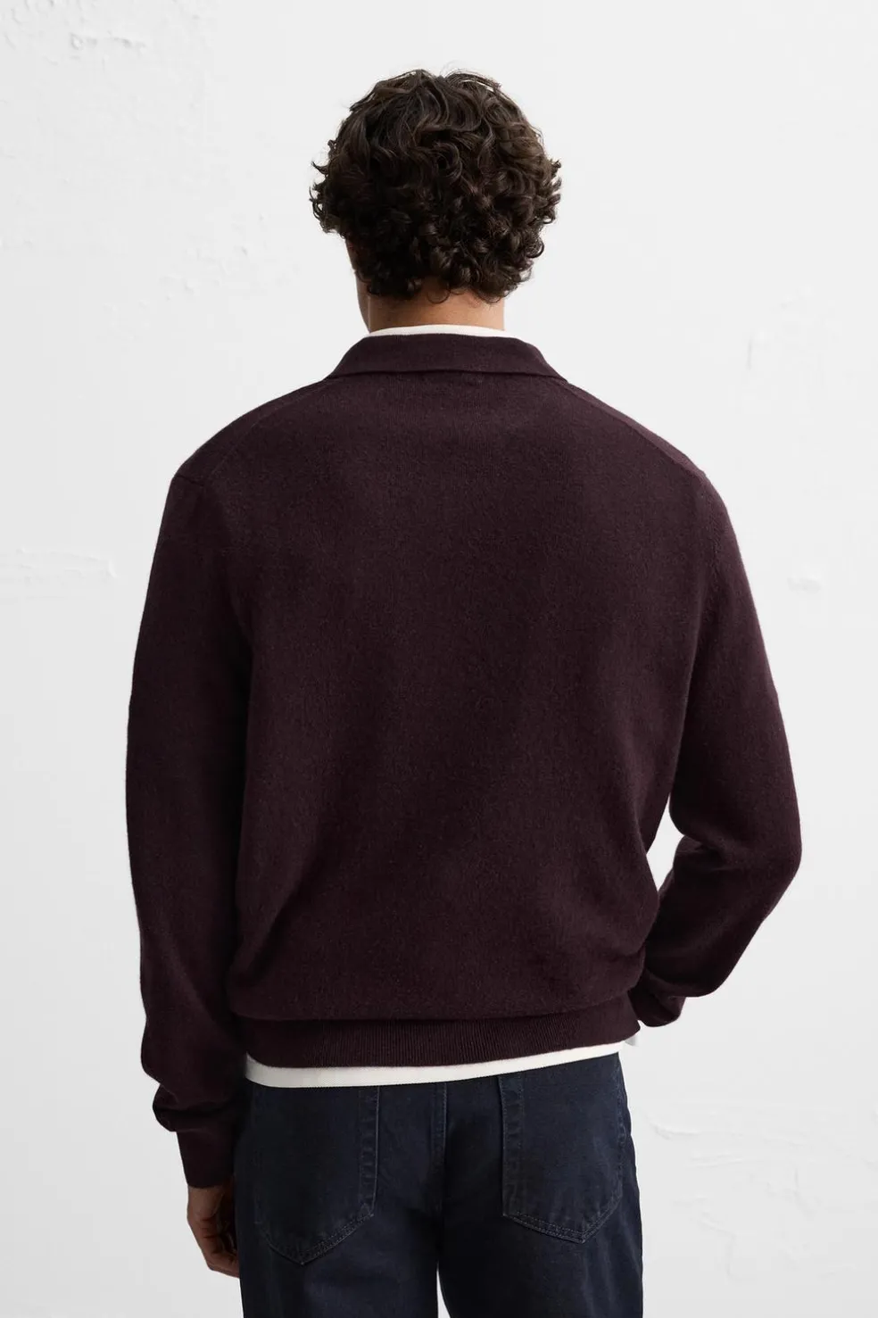 ZARA Camisola / Casacos|Polos^CAMISOLA TIPO POLO DE LÃ Vinho