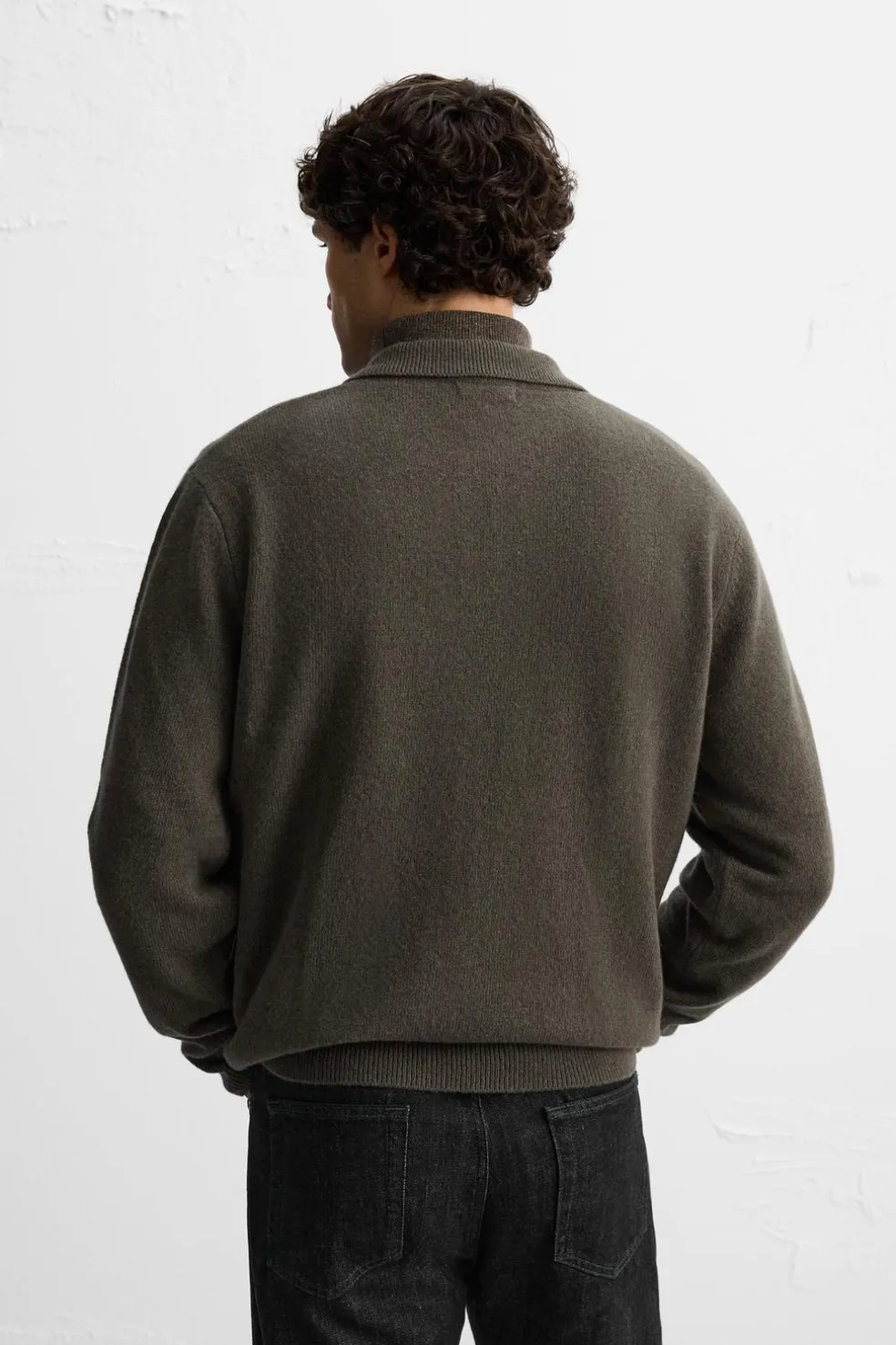 ZARA Camisola / Casacos|Polos^CAMISOLA TIPO POLO DE LÃ Castanho / Toupeira