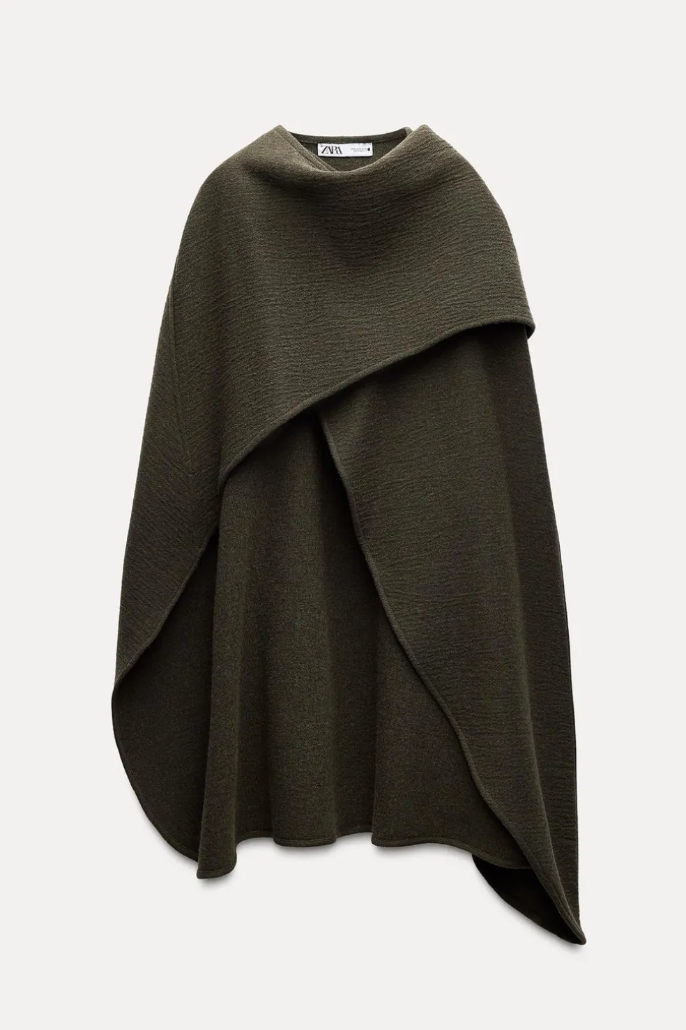 ZARA Sobretudos / Anoraques^CAPA ASSIMÉTRICA MISTO DE LÃ ZW COLLECTION Musgo