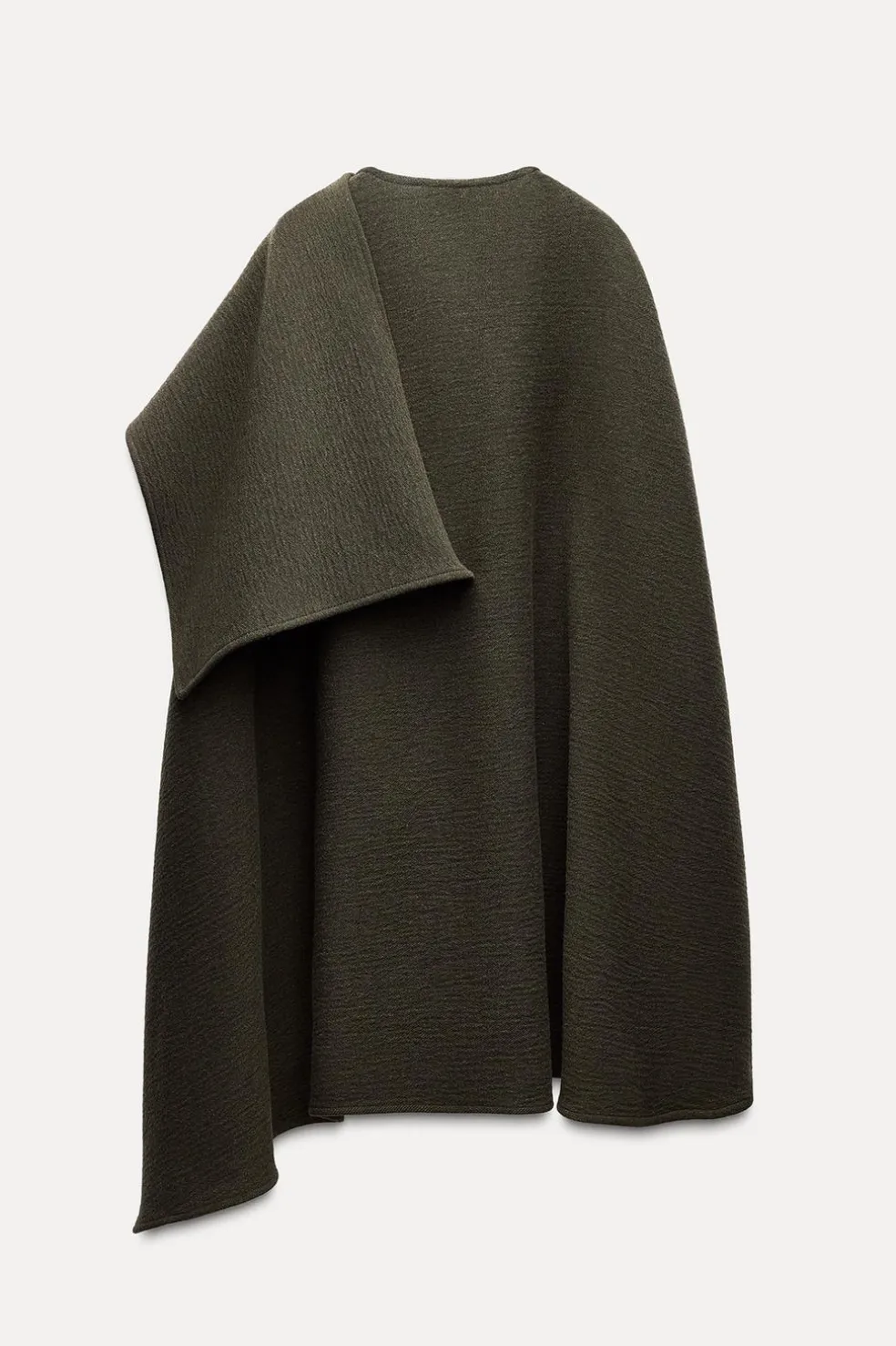 ZARA Sobretudos / Anoraques^CAPA ASSIMÉTRICA MISTO DE LÃ ZW COLLECTION Musgo