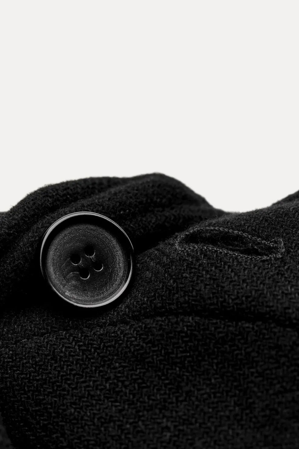 ZARA Sobretudos / Anoraques^CAPA DE LÃ ASSIMÉTRICA COM MISTURA DE LÃ MANTECO ZW COLLECTION Preto