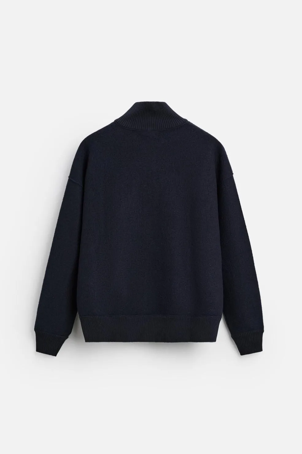 ZARA Camisola / Casacos|Sweatshirts^CARDIGAN DE LÃ COM FECHO DE CORRER Azul-marinho-escuro