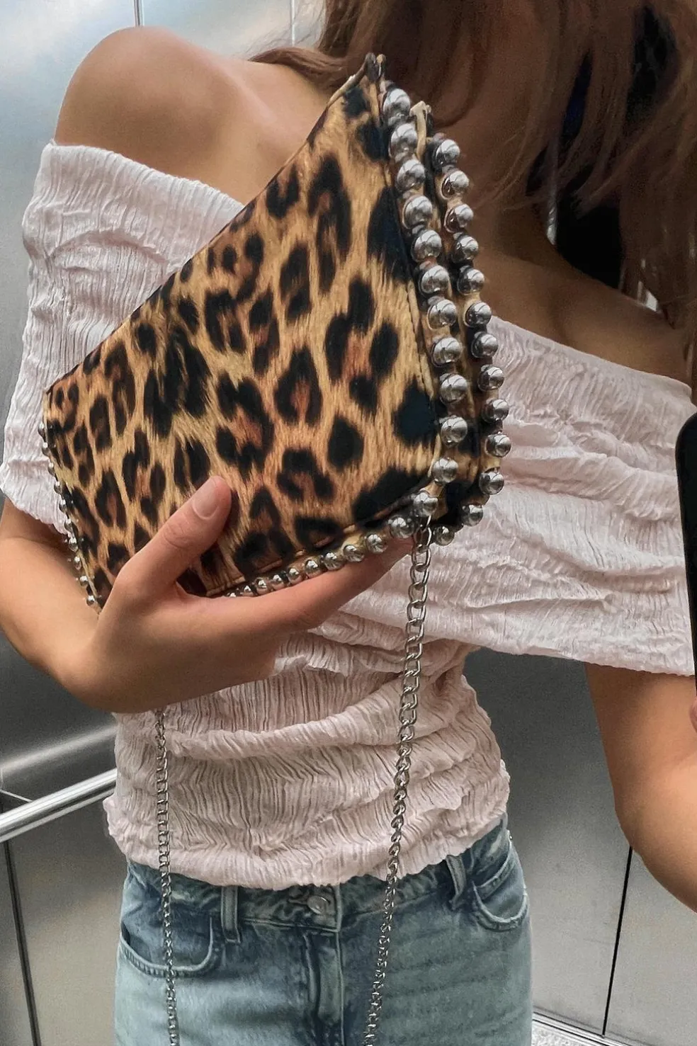 ZARA Malas^CARTEIRA DE TIRACOLO TACHAS Leopardo