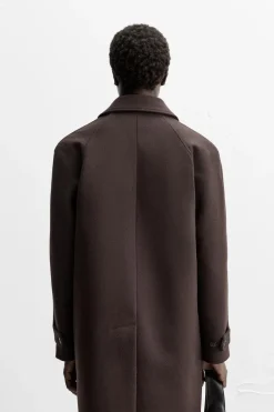 ZARA Vestuário De Inverno|Sobretudos / Gabardinas^CASACO 100% LÃ Chocolate
