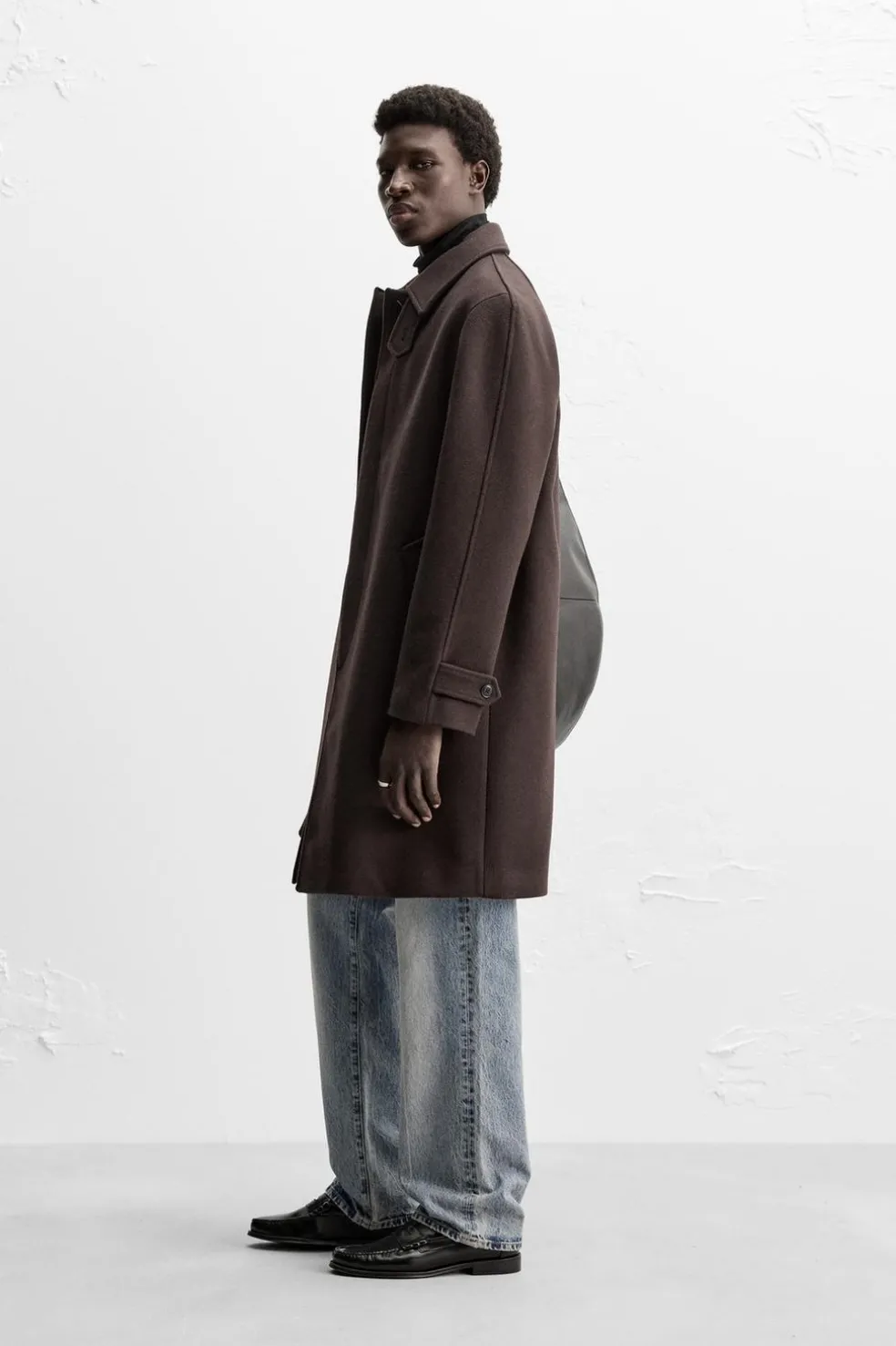 ZARA Vestuário De Inverno|Sobretudos / Gabardinas^CASACO 100% LÃ Chocolate