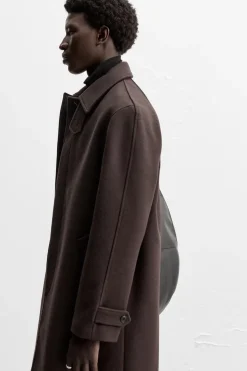 ZARA Vestuário De Inverno|Sobretudos / Gabardinas^CASACO 100% LÃ Chocolate