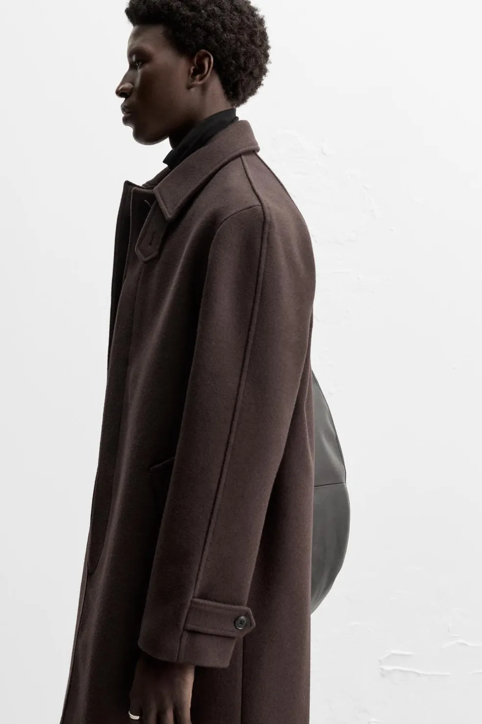 ZARA Vestuário De Inverno|Sobretudos / Gabardinas^CASACO 100% LÃ Chocolate