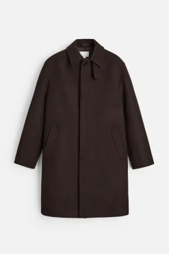 ZARA Vestuário De Inverno|Sobretudos / Gabardinas^CASACO 100% LÃ Chocolate