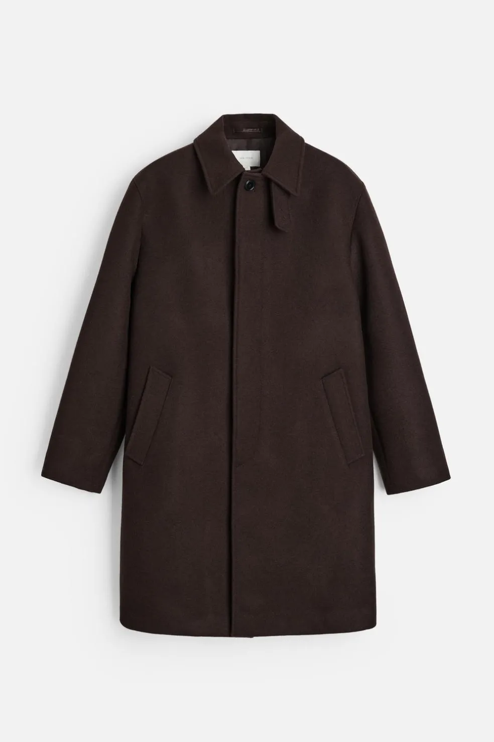 ZARA Vestuário De Inverno|Sobretudos / Gabardinas^CASACO 100% LÃ Chocolate