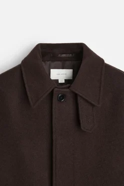 ZARA Vestuário De Inverno|Sobretudos / Gabardinas^CASACO 100% LÃ Chocolate