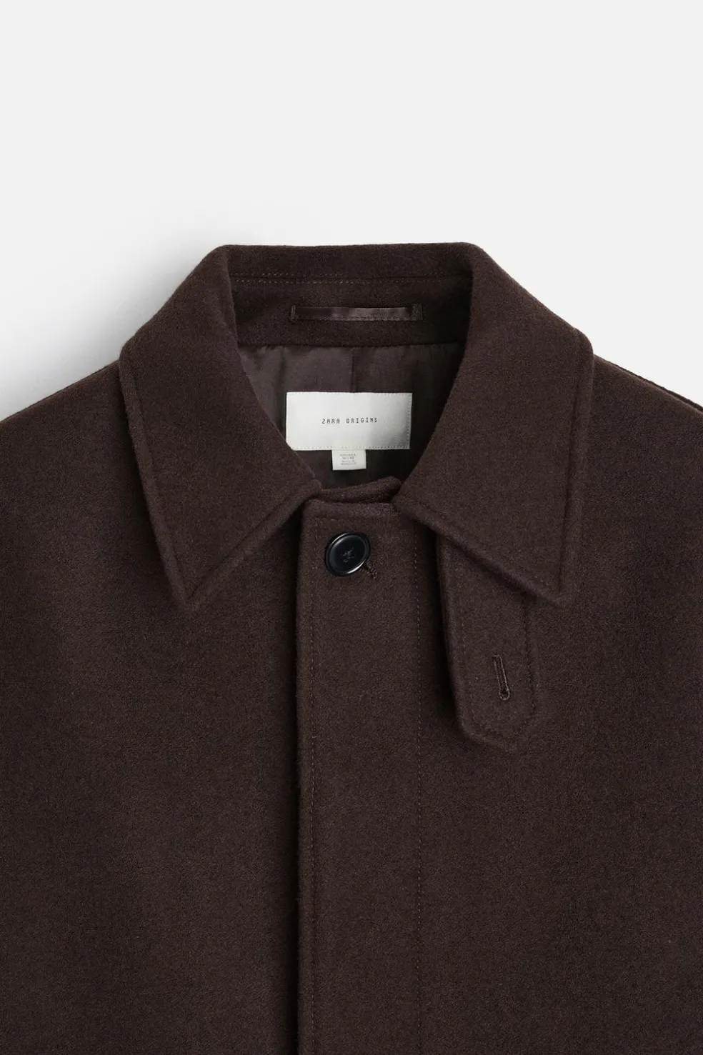 ZARA Vestuário De Inverno|Sobretudos / Gabardinas^CASACO 100% LÃ Chocolate