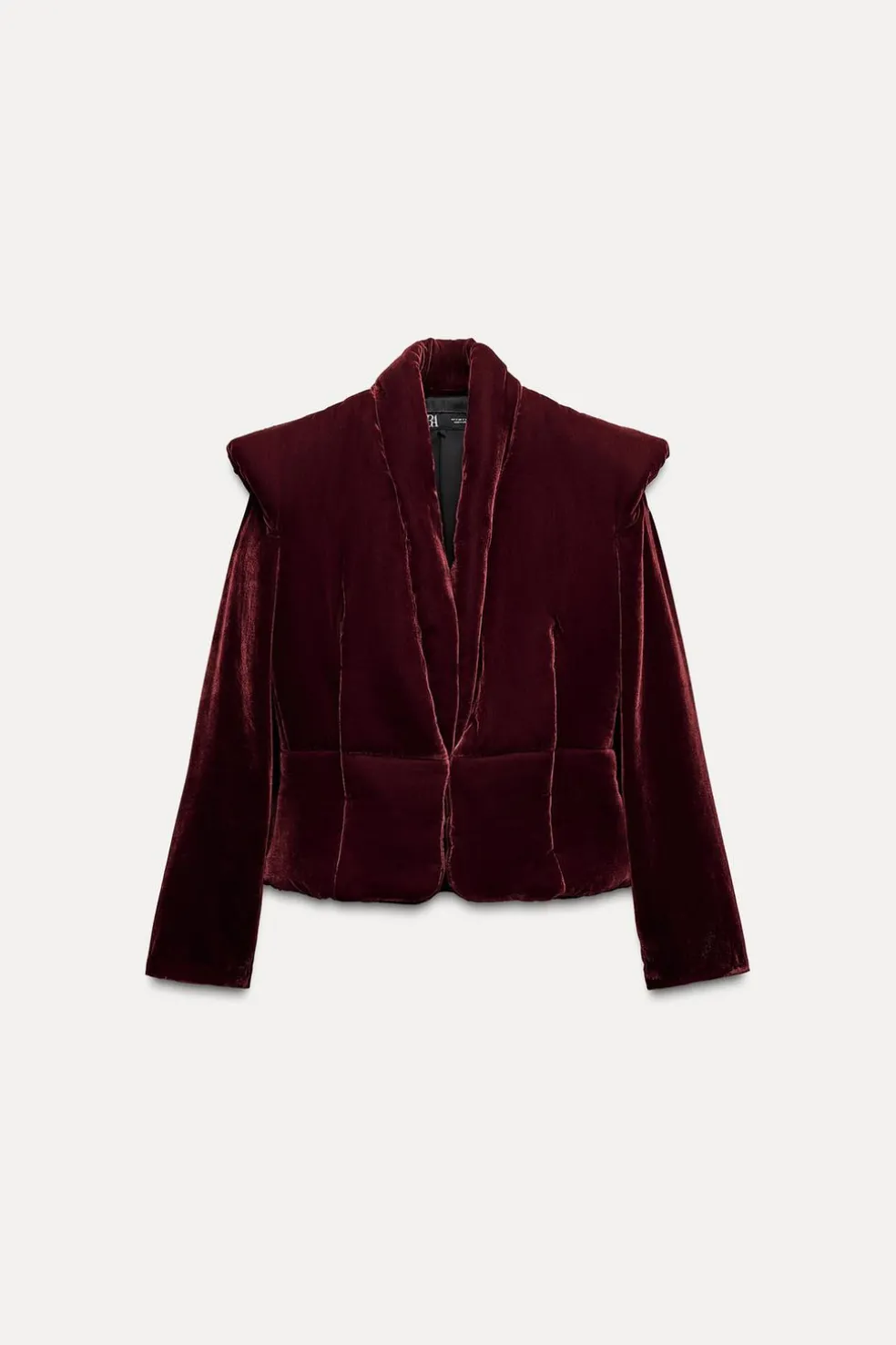 ZARA Sobretudos / Anoraques^CASACO ACOLCHOADO DE VELUDO ZW COLLECTION Vinho