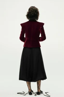 ZARA Sobretudos / Anoraques^CASACO ACOLCHOADO DE VELUDO ZW COLLECTION Vinho