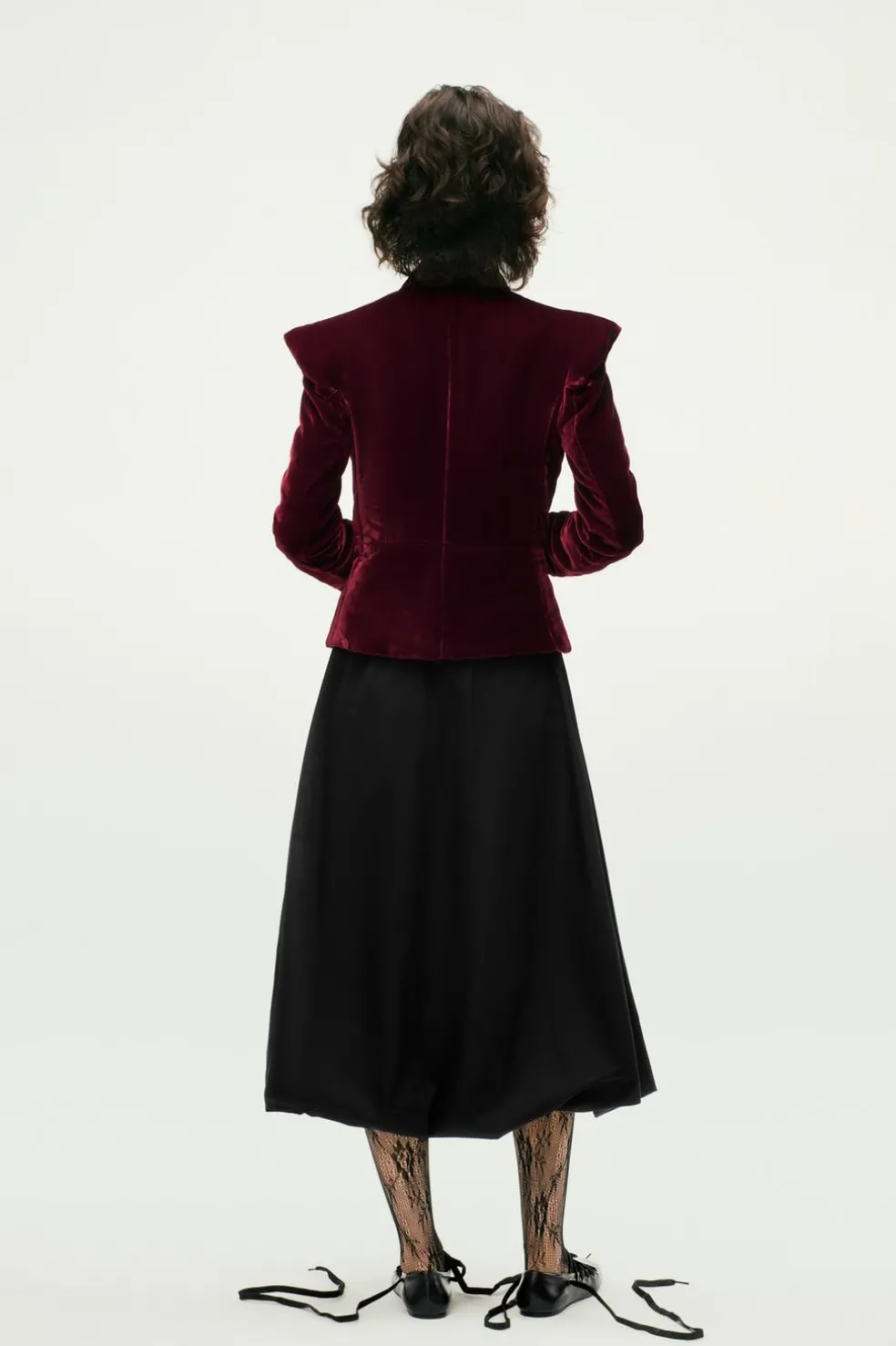 ZARA Sobretudos / Anoraques^CASACO ACOLCHOADO DE VELUDO ZW COLLECTION Vinho
