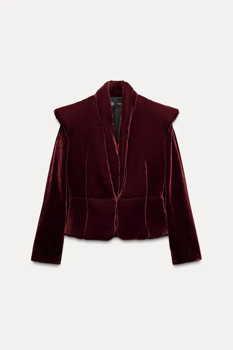 ZARA Sobretudos / Anoraques^CASACO ACOLCHOADO DE VELUDO ZW COLLECTION Vinho