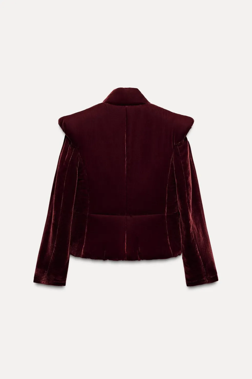 ZARA Sobretudos / Anoraques^CASACO ACOLCHOADO DE VELUDO ZW COLLECTION Vinho