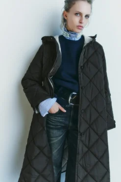 ZARA Winter Layersnew|Sobretudos / Anoraques^CASACO ACOLCHOADO IMPERMEÁVEL ZW COLLECTION Caqui