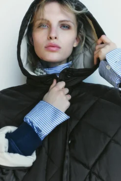 ZARA Winter Layersnew|Sobretudos / Anoraques^CASACO ACOLCHOADO IMPERMEÁVEL ZW COLLECTION Caqui