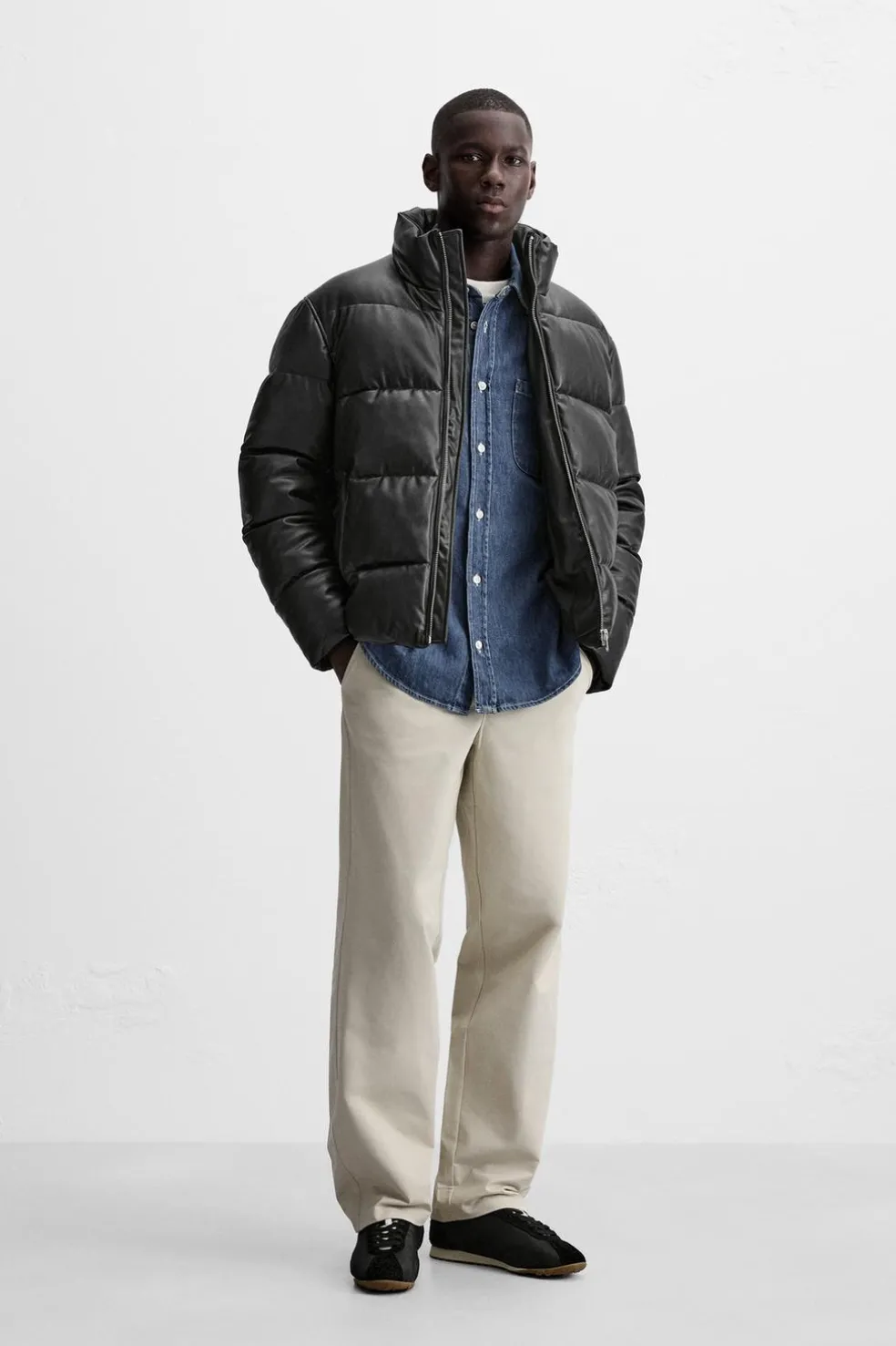ZARA Vestuário De Inverno|Blusões^CASACO ACOLCHOADO POLIPELE Preto