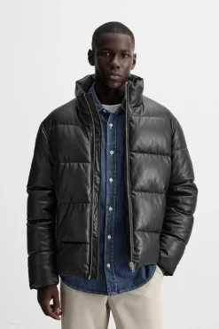 ZARA Vestuário De Inverno|Blusões^CASACO ACOLCHOADO POLIPELE Preto