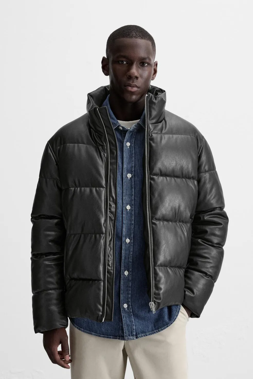 ZARA Vestuário De Inverno|Blusões^CASACO ACOLCHOADO POLIPELE Preto