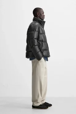 ZARA Vestuário De Inverno|Blusões^CASACO ACOLCHOADO POLIPELE Preto