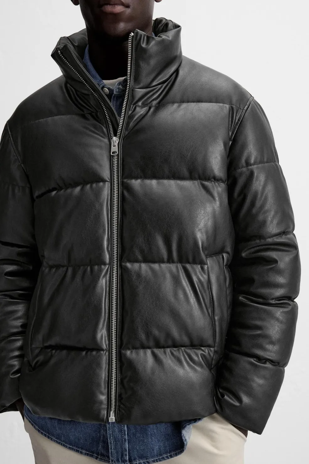 ZARA Vestuário De Inverno|Blusões^CASACO ACOLCHOADO POLIPELE Preto