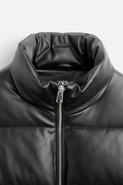 ZARA Vestuário De Inverno|Blusões^CASACO ACOLCHOADO POLIPELE Preto
