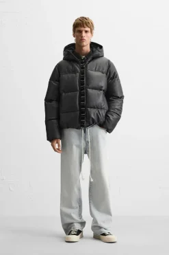 ZARA Vestuário De Inverno|Blusões^CASACO ACOLCHOADO POLIPELE Preto