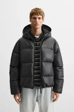 ZARA Vestuário De Inverno|Blusões^CASACO ACOLCHOADO POLIPELE Preto