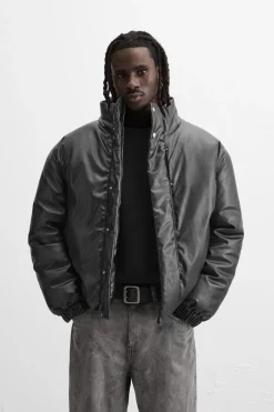 ZARA Vestuário De Inverno|Blusões^CASACO ACOLCHOADO POLIPELE Preto