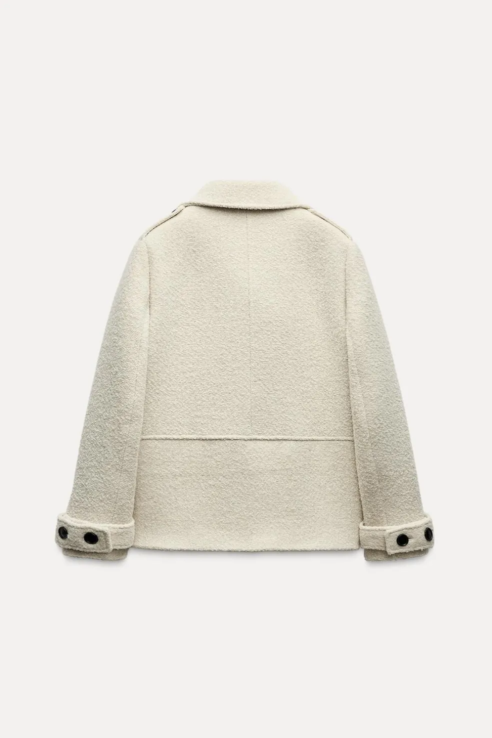 ZARA Sobretudos / Anoraques^CASACO BOUCLÉ COM LÃ ZW COLLECTION Cru