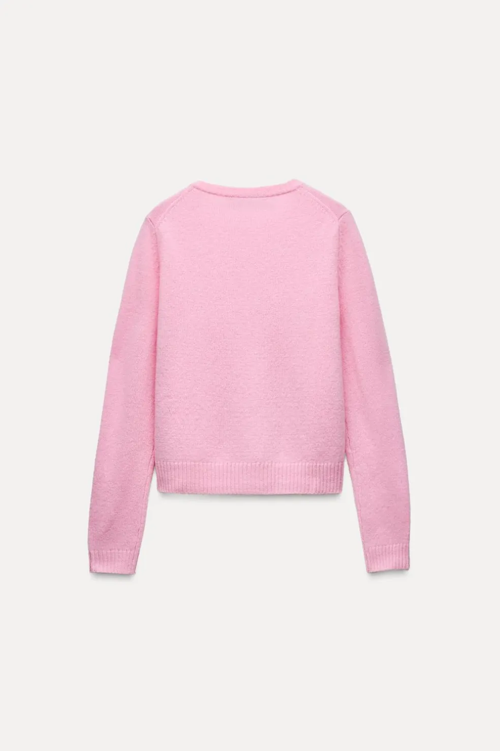 ZARA Cardigan / Camisolas|Malha^CASACO BÁSICO 100% LÃ Rosa