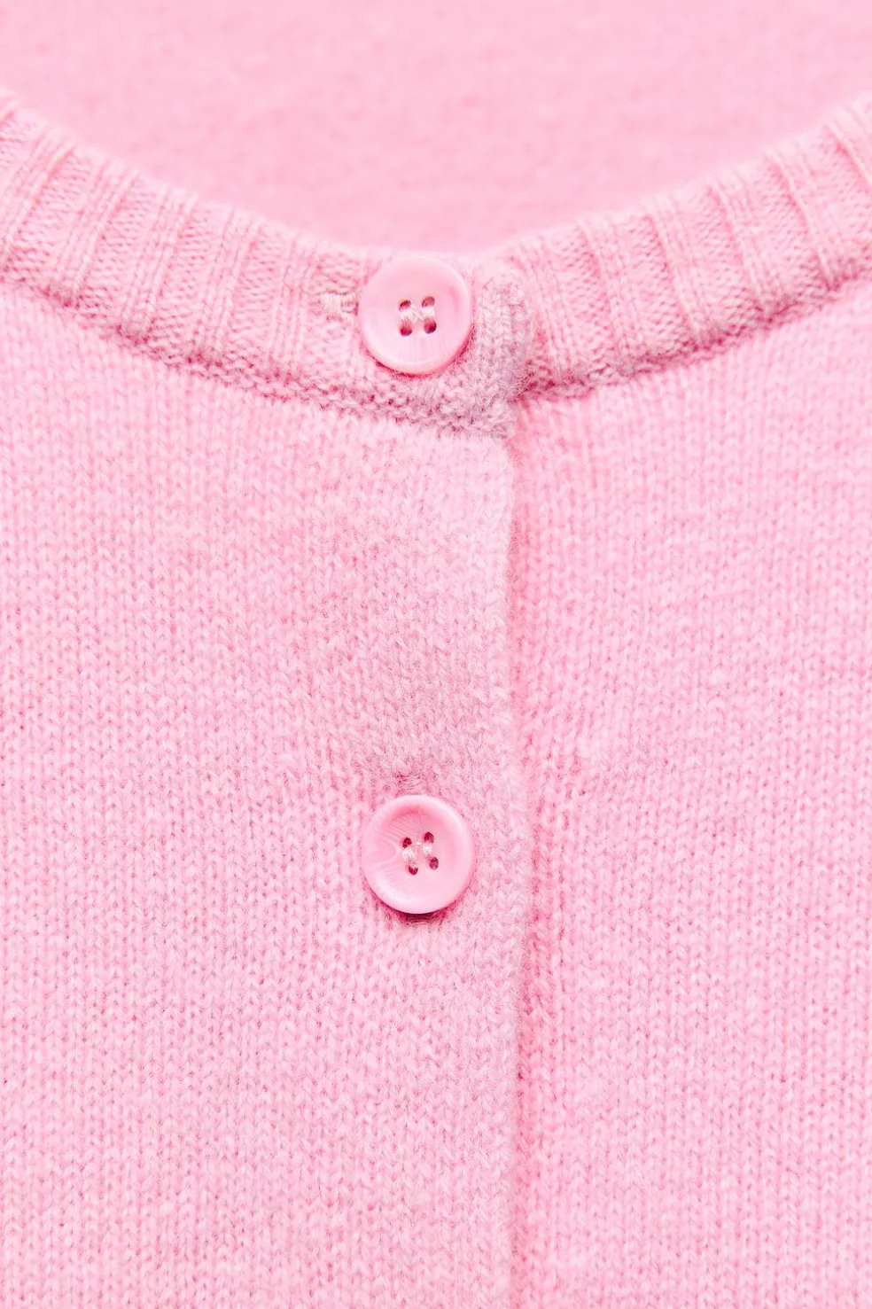 ZARA Cardigan / Camisolas|Malha^CASACO BÁSICO 100% LÃ Rosa