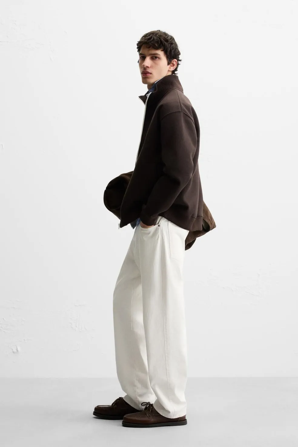ZARA Blusões|Sweatshirts^CASACO C/ FECHO DE CORRER Tabaco