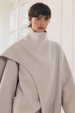 ZARA Sobretudos / Anoraques^CASACO CACHECOL COM LÃ ZW COLLECTION Cru-médio