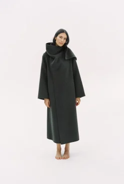 ZARA Sobretudos / Anoraques^CASACO CACHECOL MISTURA DE LÃ ZW COLLECTION Cinzento-toupeira
