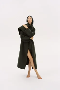 ZARA Sobretudos / Anoraques^CASACO CACHECOL MISTURA DE LÃ ZW COLLECTION Cinzento-toupeira