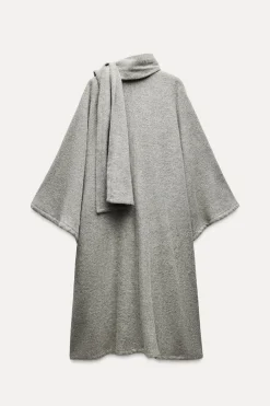 ZARA Sobretudos / Anoraques^CASACO CAPA CACHECOL MISTURA DE ALPACA ZW COLLECTION Cinzento