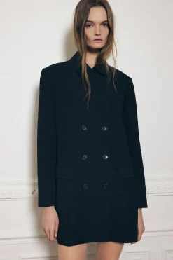 ZARA Sobretudos / Anoraques|Blusões^CASACO COM BOTÕES ZW COLLECTION Preto
