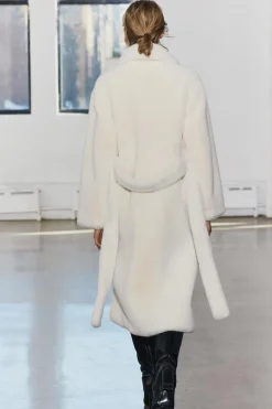 ZARA Winter Layersnew|Sobretudos / Anoraques^CASACO COM EFEITO DE PELO SINTÉTICO COM CINTO ZW COLLECTION Cru
