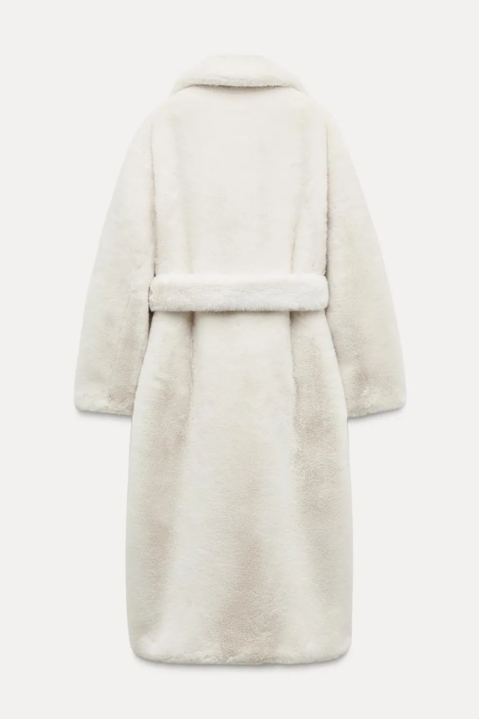 ZARA Winter Layersnew|Sobretudos / Anoraques^CASACO COM EFEITO DE PELO SINTÉTICO COM CINTO ZW COLLECTION Cru