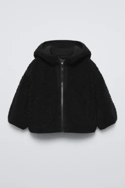 CASACO COM EFEITO DE PELO ENCARACOLADO E CAPUZ-ZARA Cheap