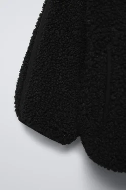 CASACO COM EFEITO DE PELO ENCARACOLADO E CAPUZ-ZARA Cheap