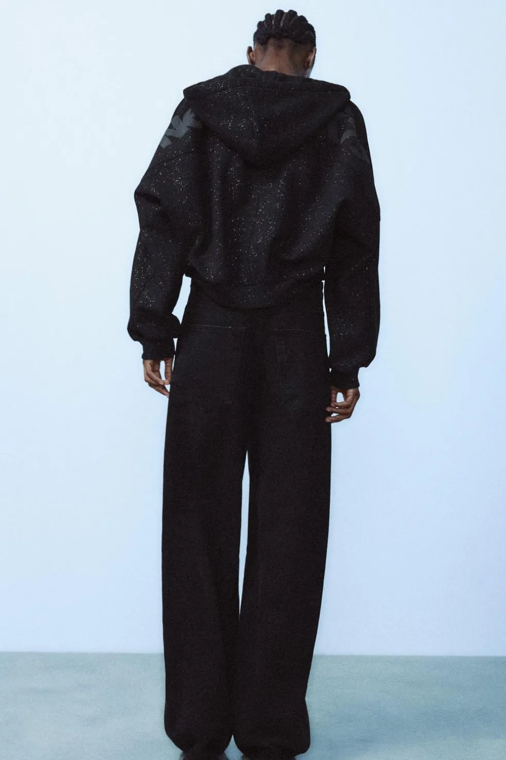 ZARA Blusões|Sweatshirts / Joggers^CASACO COM GLITTER Preto