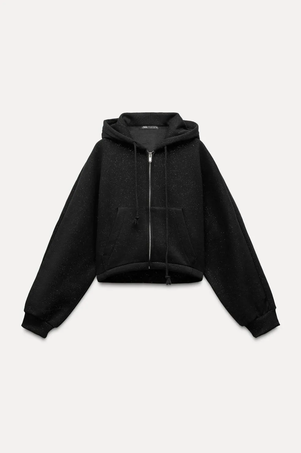 ZARA Blusões|Sweatshirts / Joggers^CASACO COM GLITTER Preto