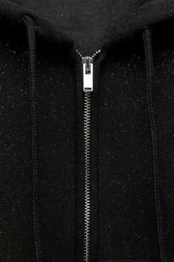 ZARA Blusões|Sweatshirts / Joggers^CASACO COM GLITTER Preto