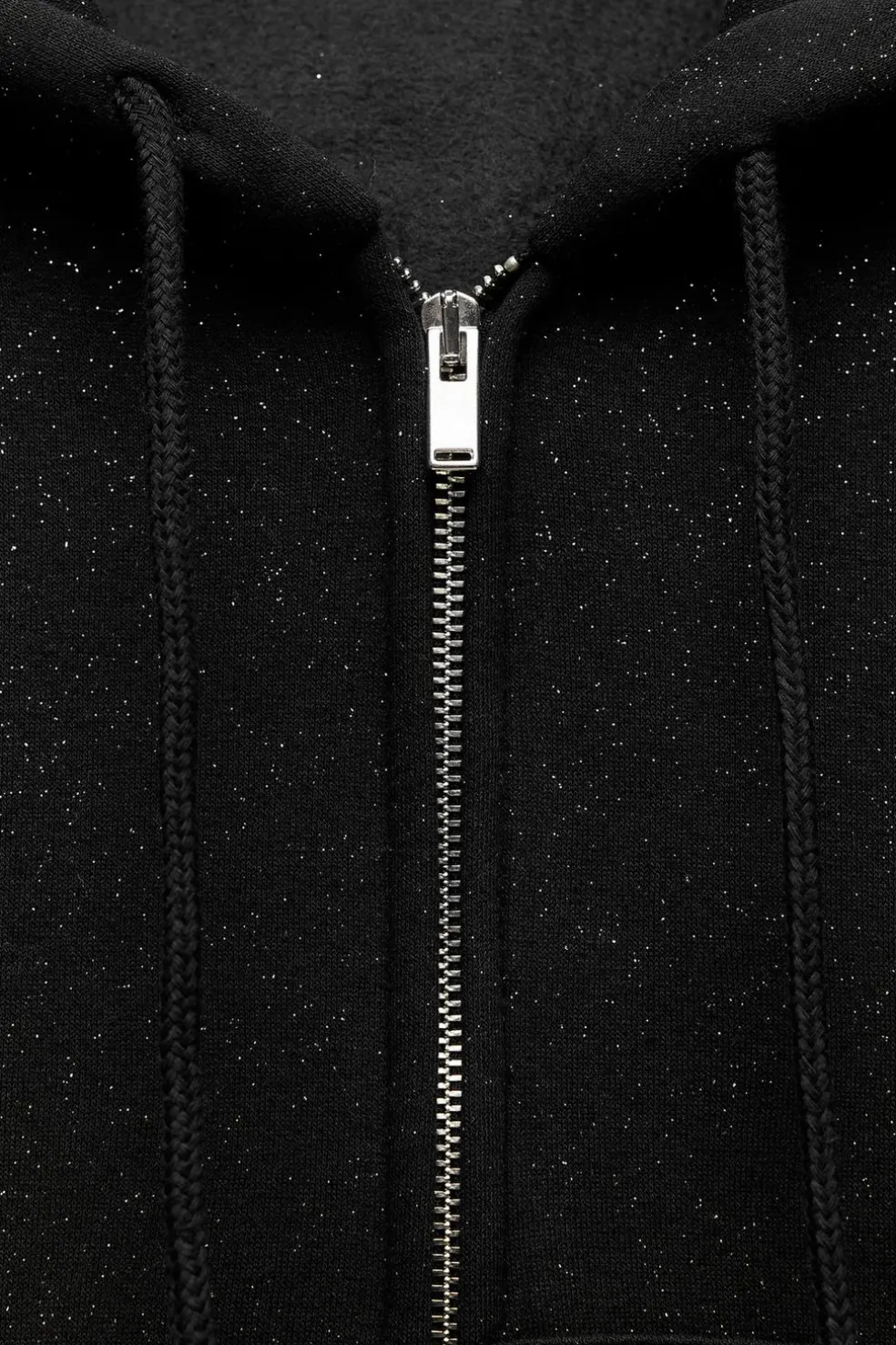 ZARA Blusões|Sweatshirts / Joggers^CASACO COM GLITTER Preto