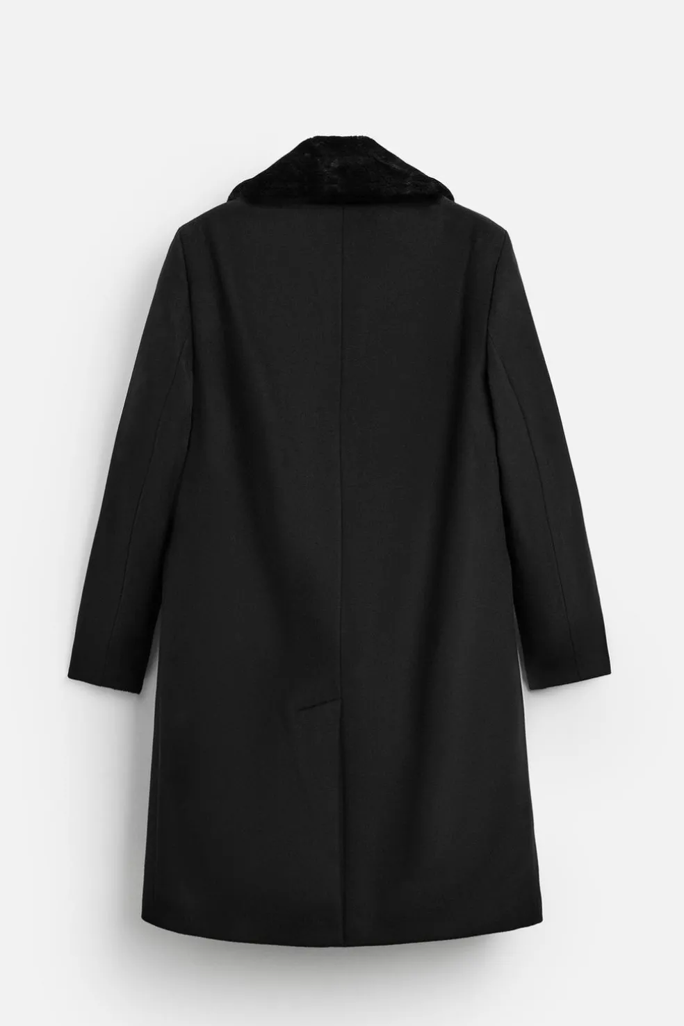 ZARA Vestuário De Inverno|Sobretudos / Gabardinas^CASACO COM GOLA COMBINADA Preto