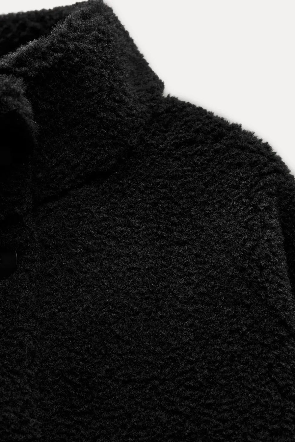 ZARA Winter Layersnew|Sobretudos / Anoraques^CASACO COMPRIDO COM EFEITO DE PELO ENCARACOLADO Preto